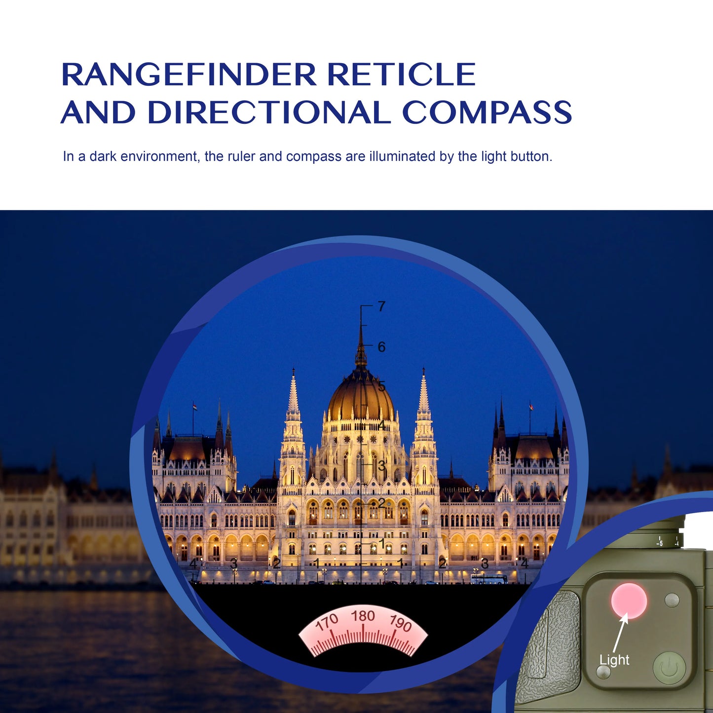 Marine Binoculars HD Rangefinder Compass BAK4 Prism Waterproof