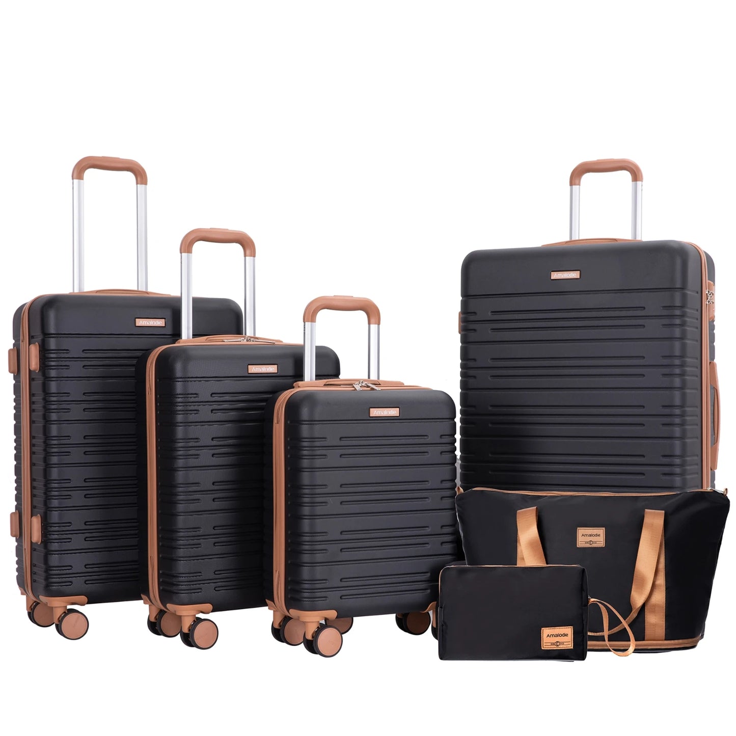 TRIPCOMPCN 4-Piece Spinner Luggage Set With TSA Lock Hardcase
