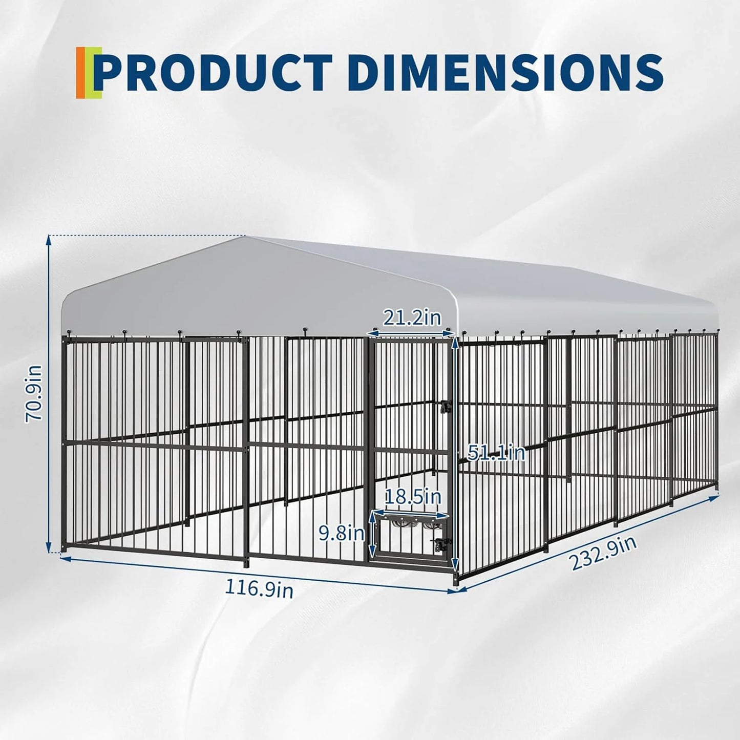 HiMISS Heavy Duty Outdoor Dog Kennel Enclosure With Waterproof Cover