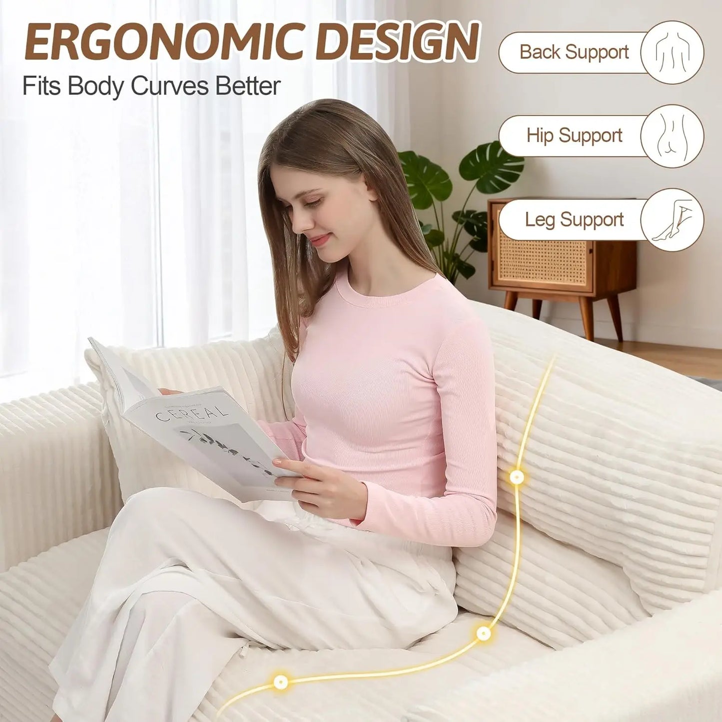 Convertible Sofa Bed, Pull Out Boneless Couch Loveseat Floor Sofa Bed with Pillows, 2-Seater Folding Sofa Loveseat Boneless Couc