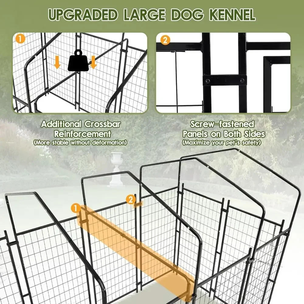 Outdoor Dog Kennel For Large Dogs With UV Waterproof Cover