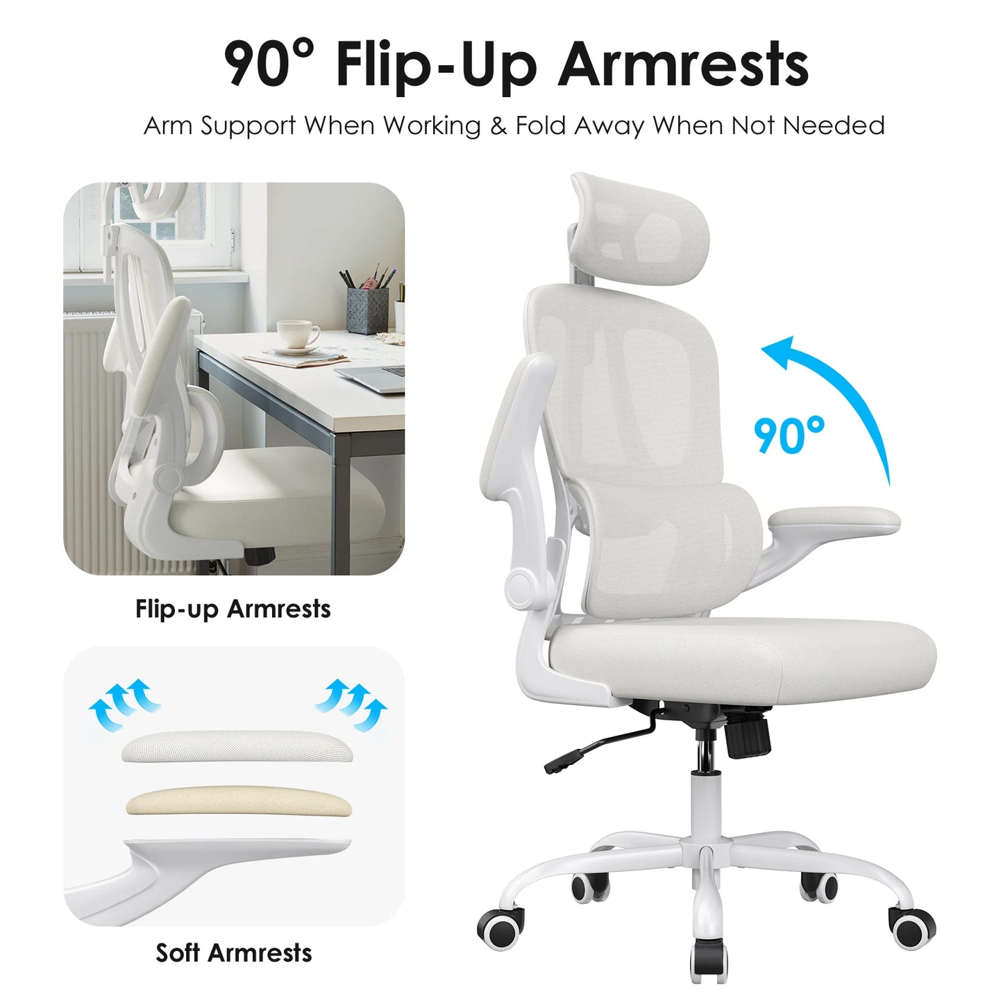 FARINIErgonomics Ergonomic Office Chair with Headrest and Lumbar Support