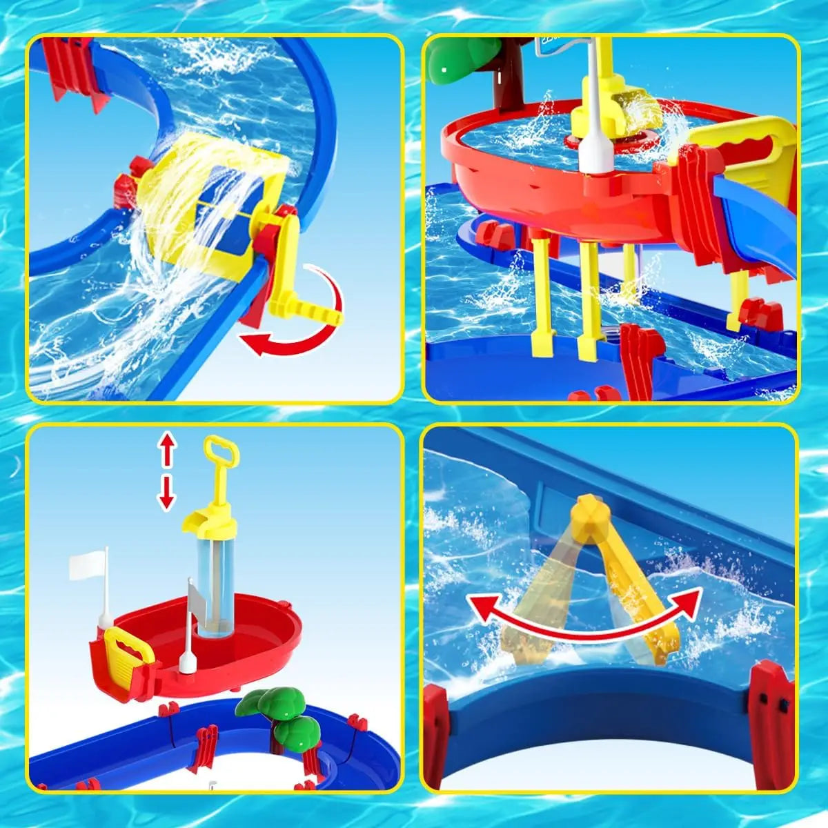 VATOS Summer Outdoor Water Table 2 Tier Toddler Playset Pump