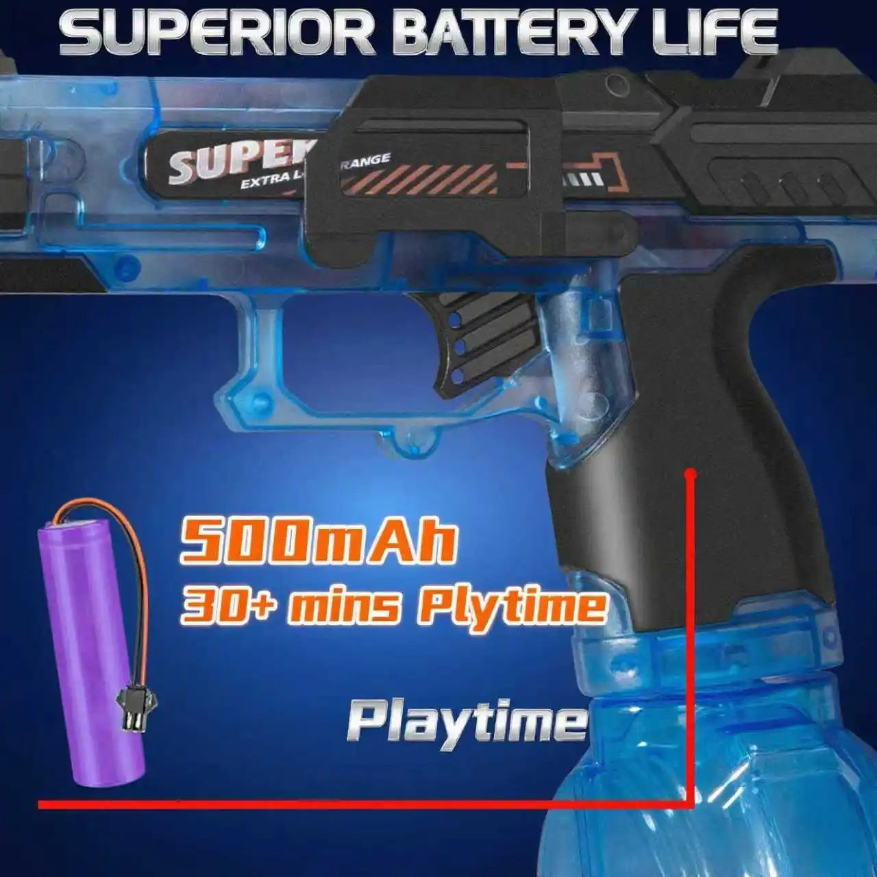 Electric Water Gun Toys With LED Light Pistol For Kids