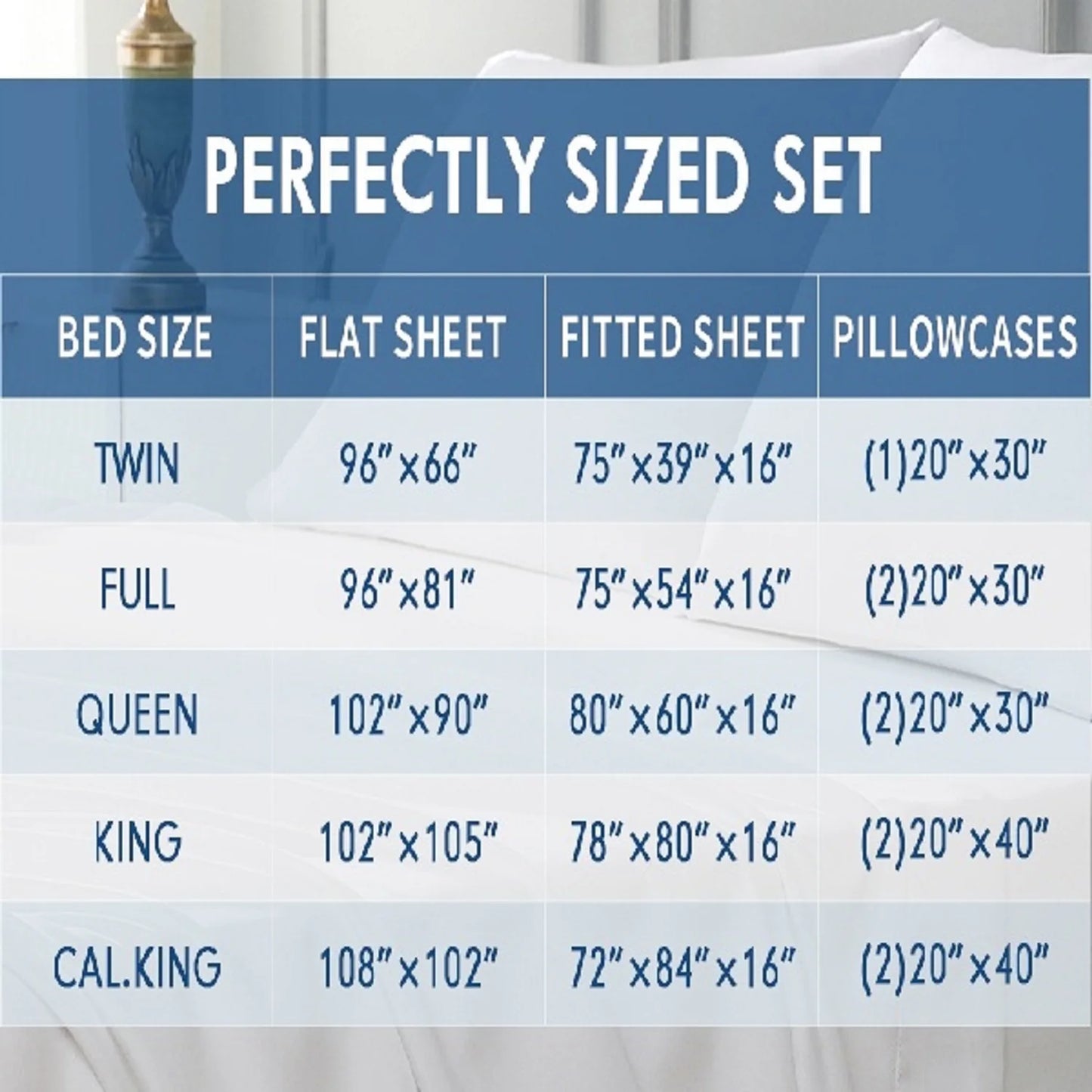 Cooling Bamboo Bed Sheets Set for Twin, Full, Queen, King and California King Size Bed - 18 Inch Deep Pocket - Bedding Sheets &