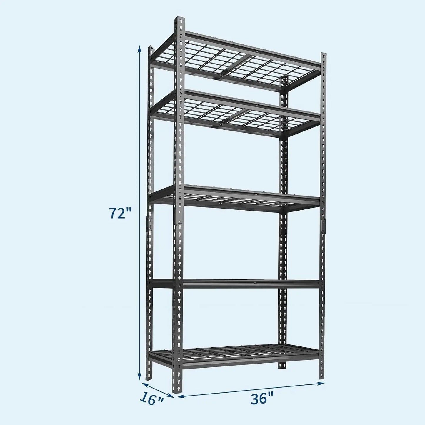 TWISTER.CK Heavy Duty Garage Shelving 2200 Lbs 5 Tier Adjustable Racks