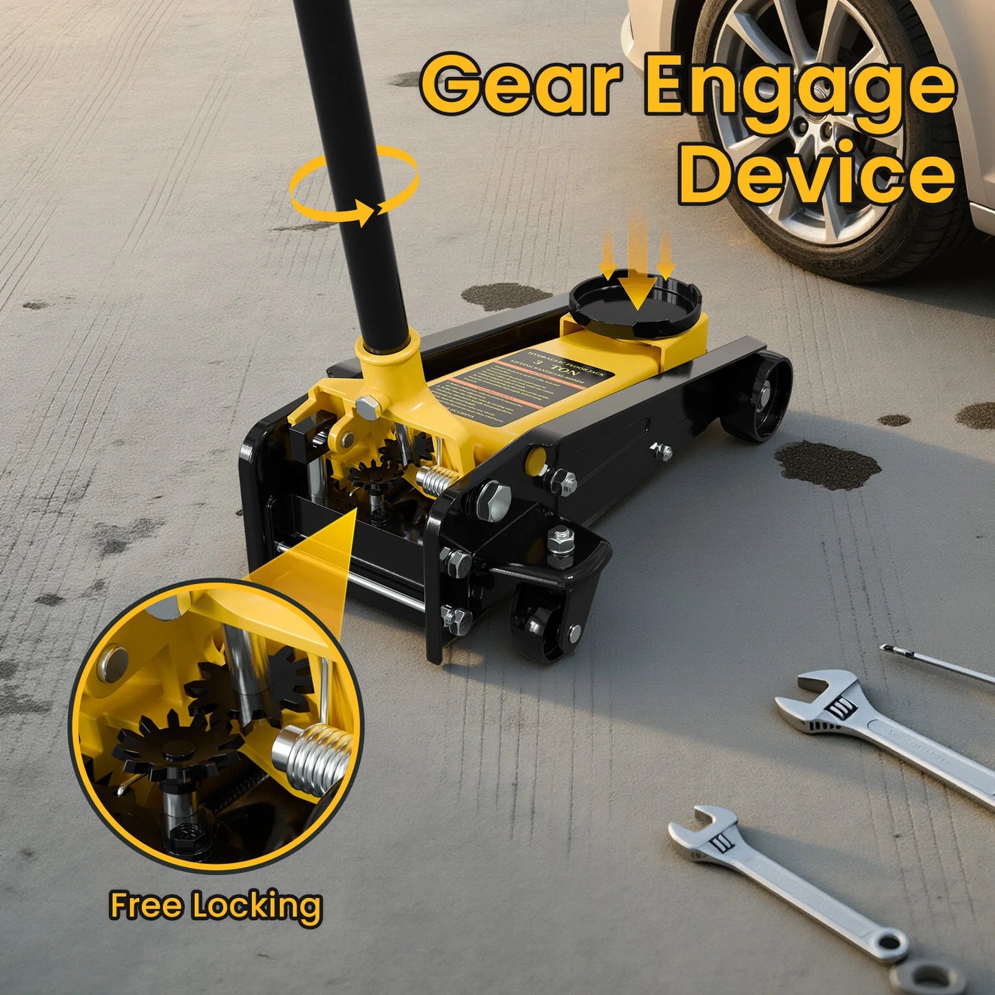 Kieperi 3 Ton Low Profile Hydraulic Floor Jack Dual Piston