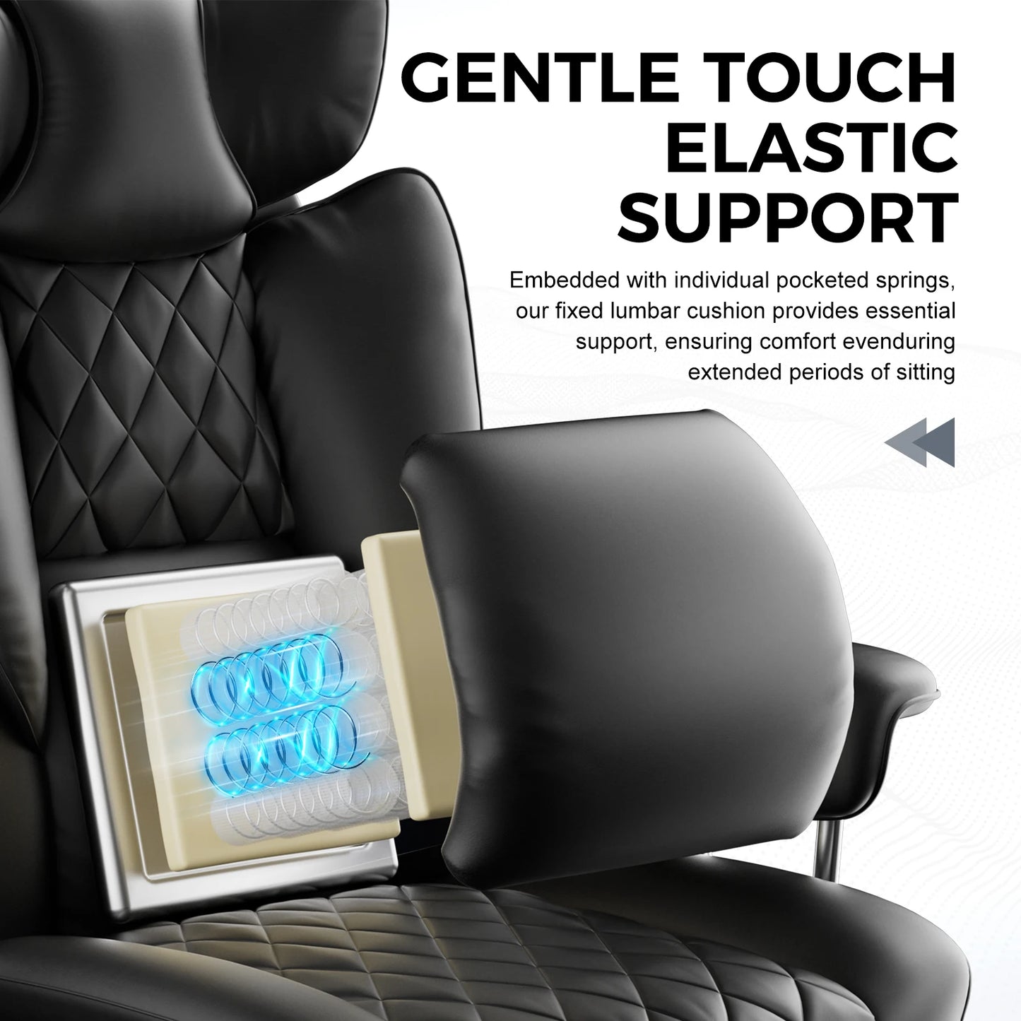 COMHOMA Ergonomic Gaming Chair Pocket Spring Lumbar Support Footrest