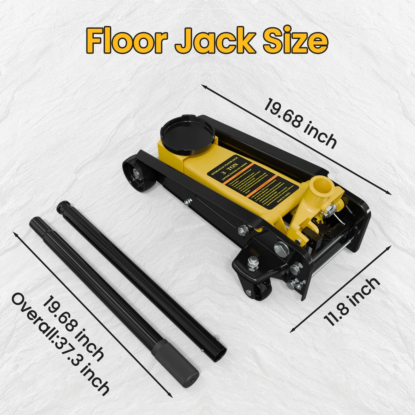 Kieperi 3 Ton Low Profile Hydraulic Floor Jack Dual Piston
