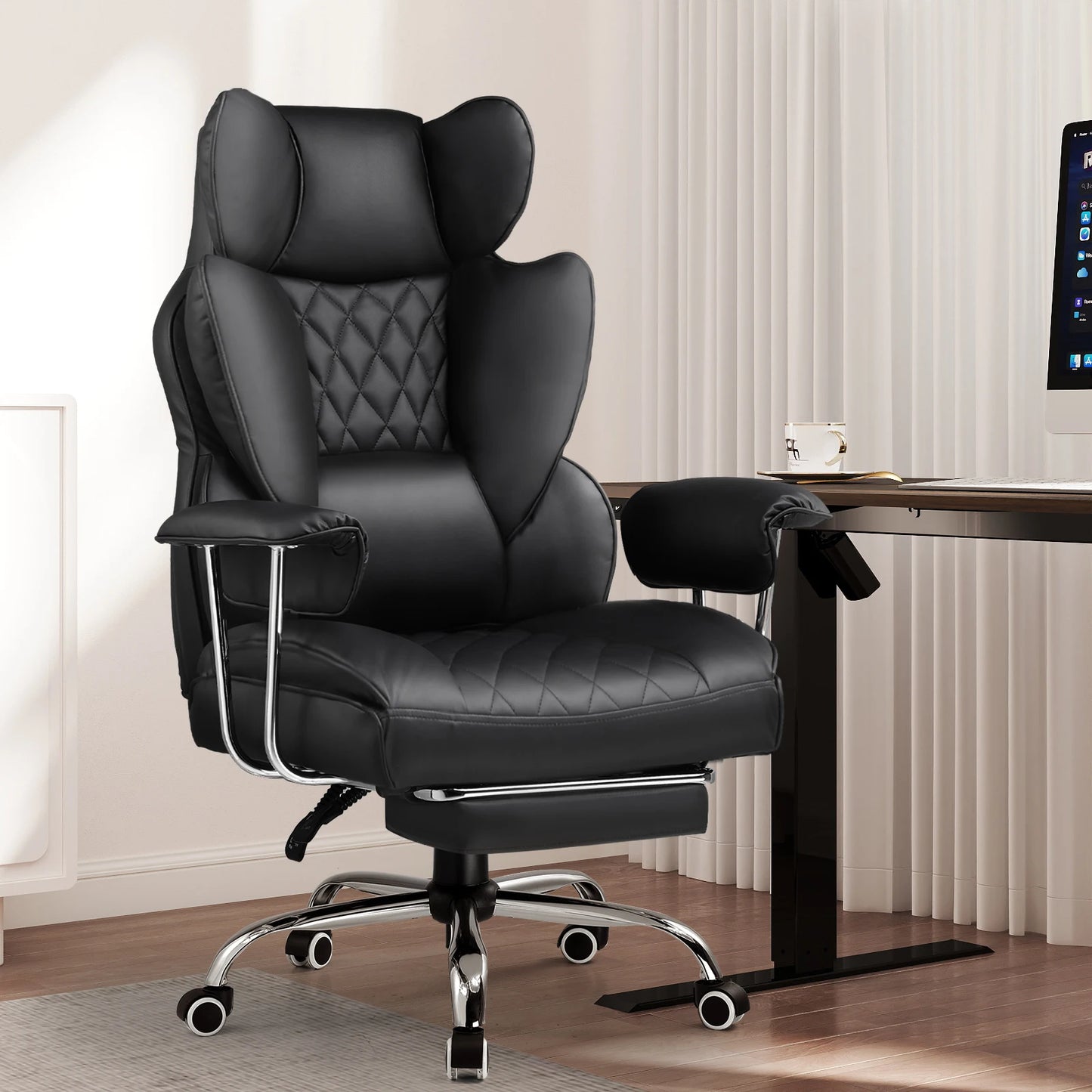 COMHOMA Ergonomic Gaming Chair Pocket Spring Lumbar Support Footrest