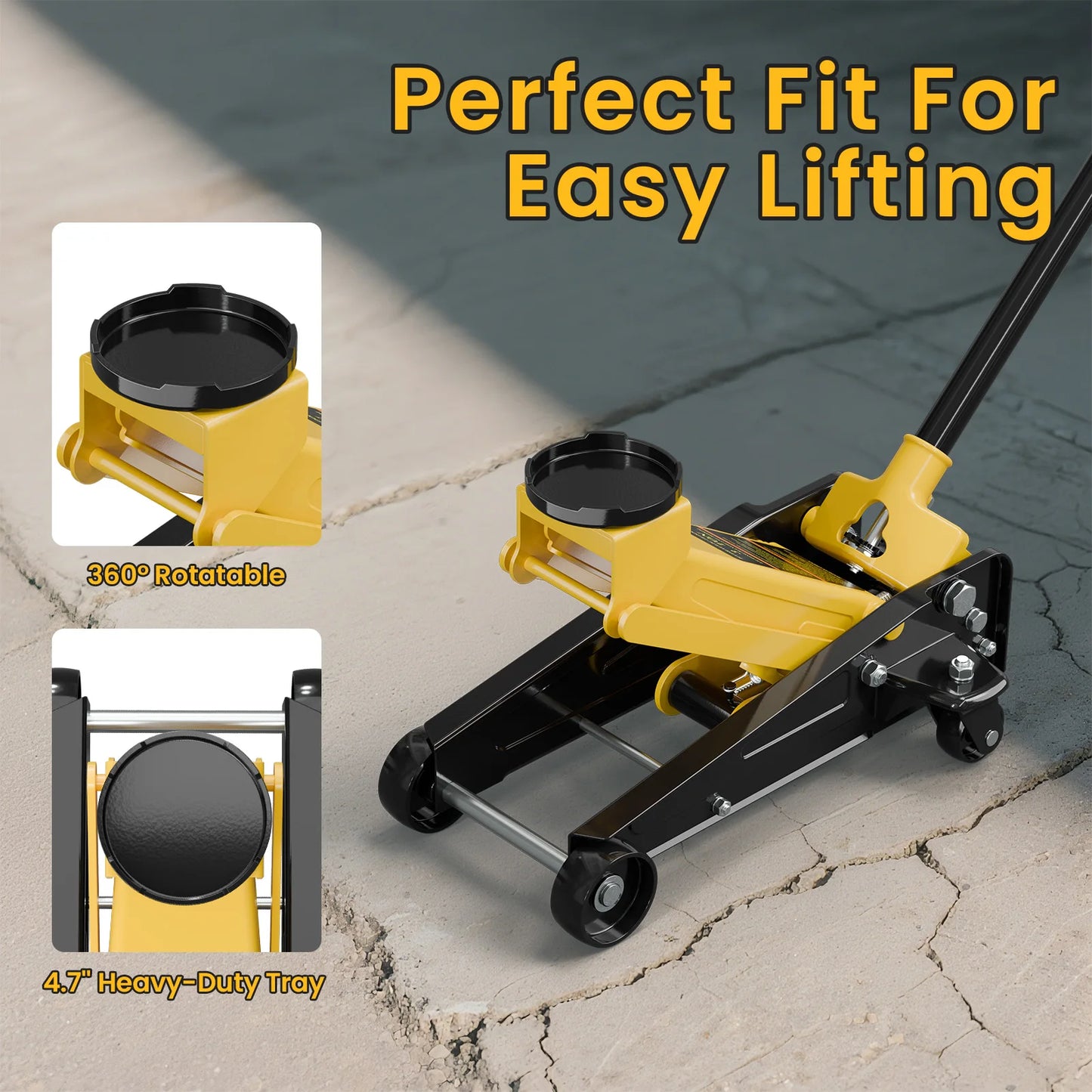 Kieperi 3 Ton Low Profile Hydraulic Floor Jack Dual Piston