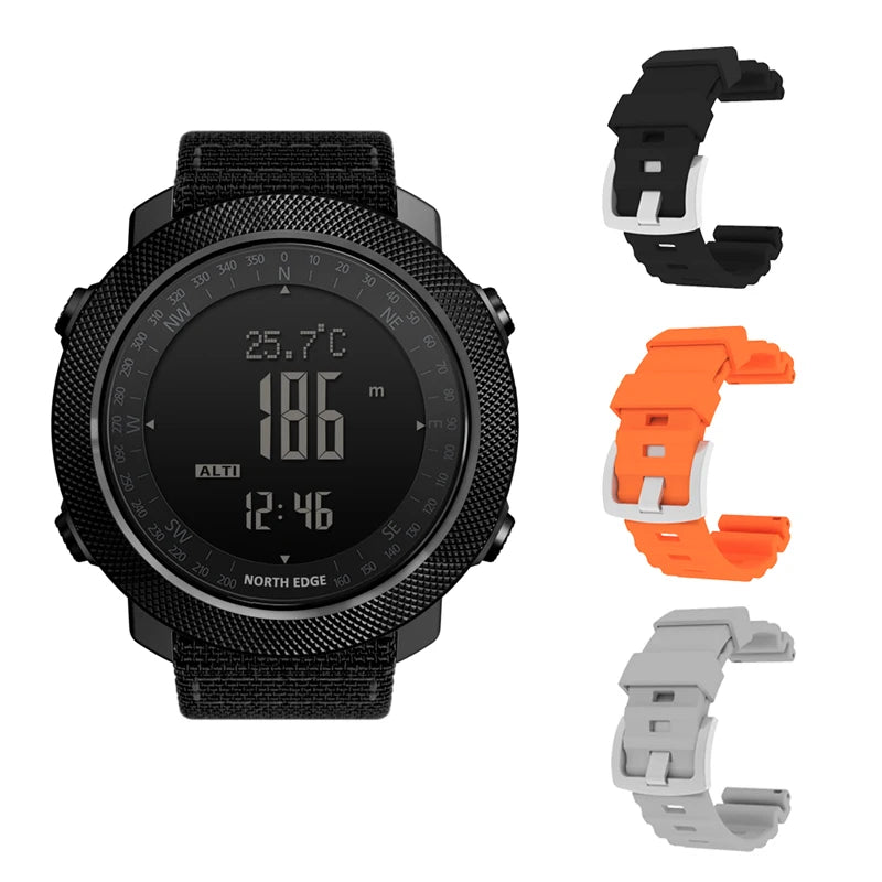 North Edge Mens Sport Digital Watch Altimeter Barometer Compass 50m