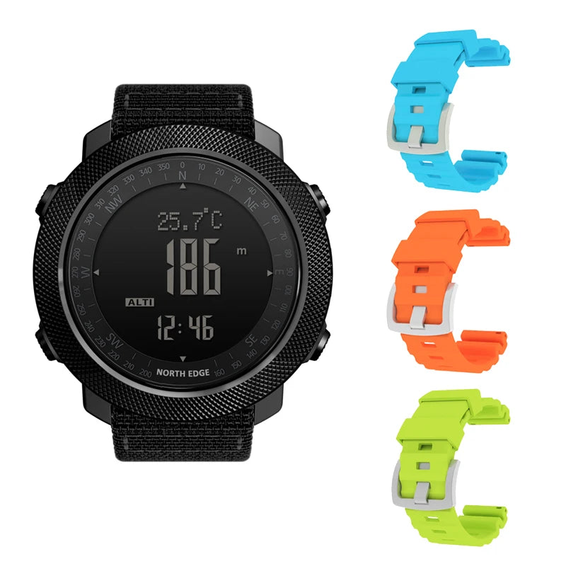 North Edge Mens Sport Digital Watch Altimeter Barometer Compass 50m