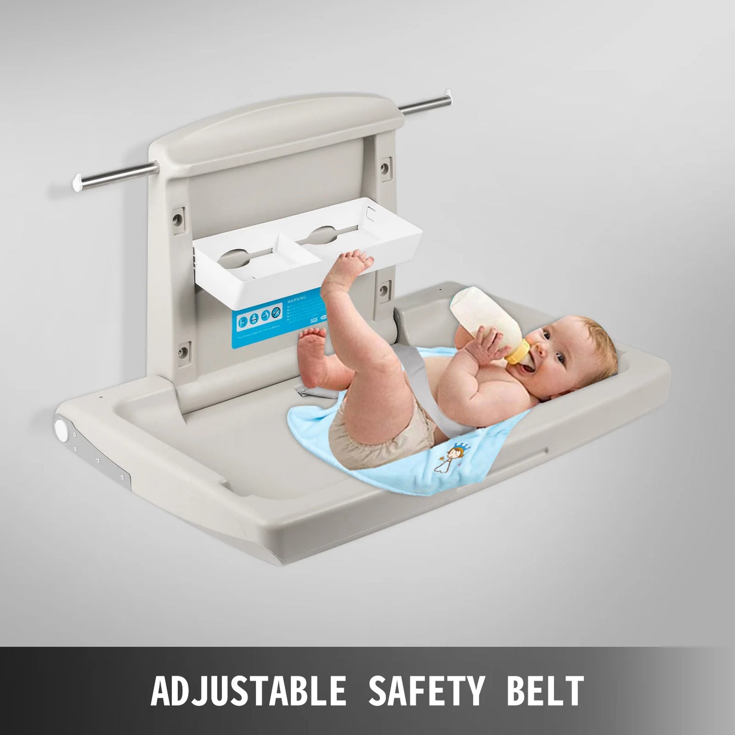 SucceBuy Commercial Wall Mount Baby Diaper Changing Station Fold Down