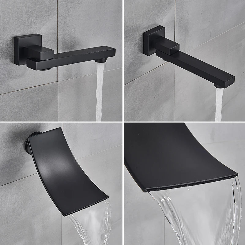 Saeuwtowy Shower Faucet Set Brass Rain Head Three Way