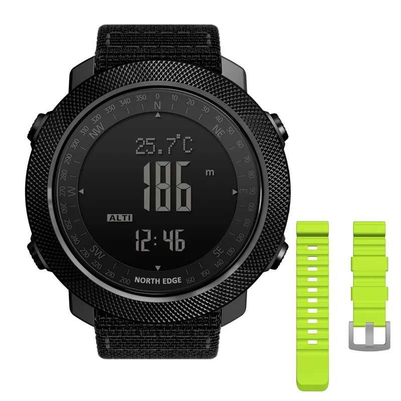 North Edge Mens Sport Digital Watch Altimeter Barometer Compass 50m