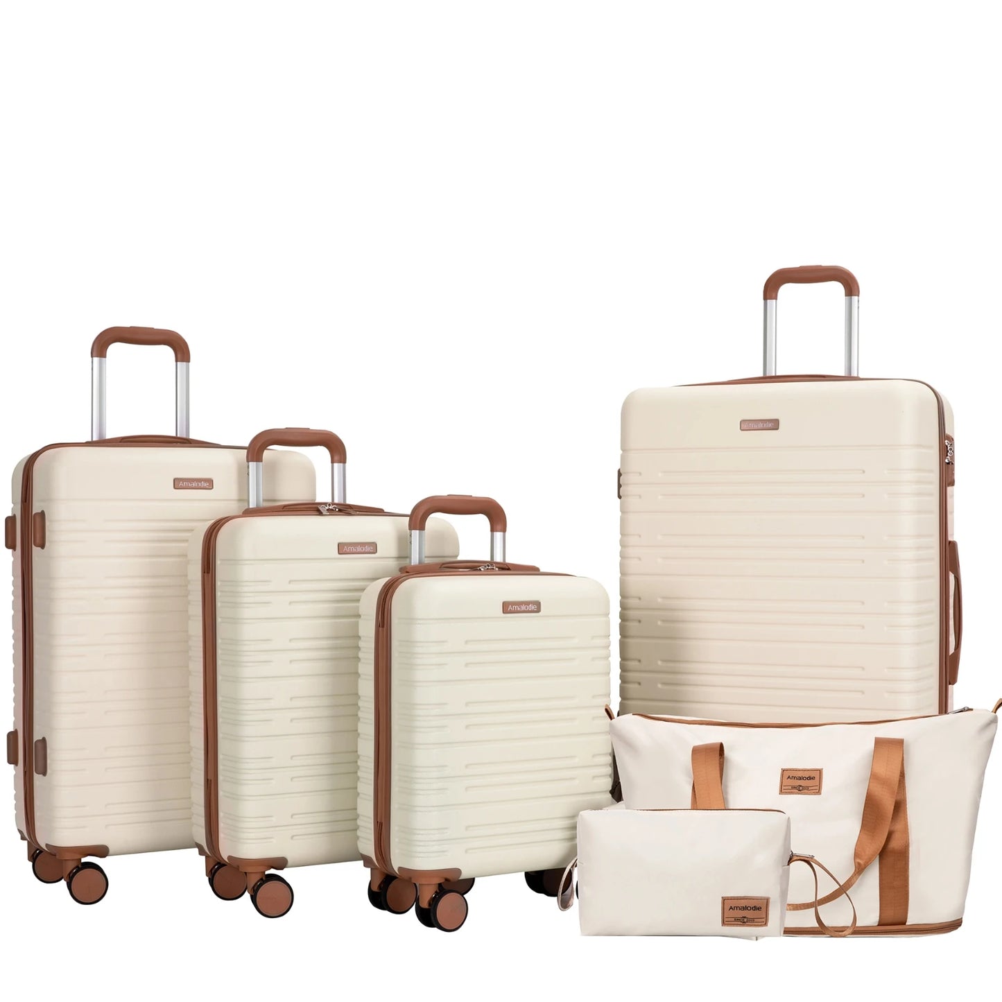 TRIPCOMPCN 4-Piece Spinner Luggage Set With TSA Lock Hardcase