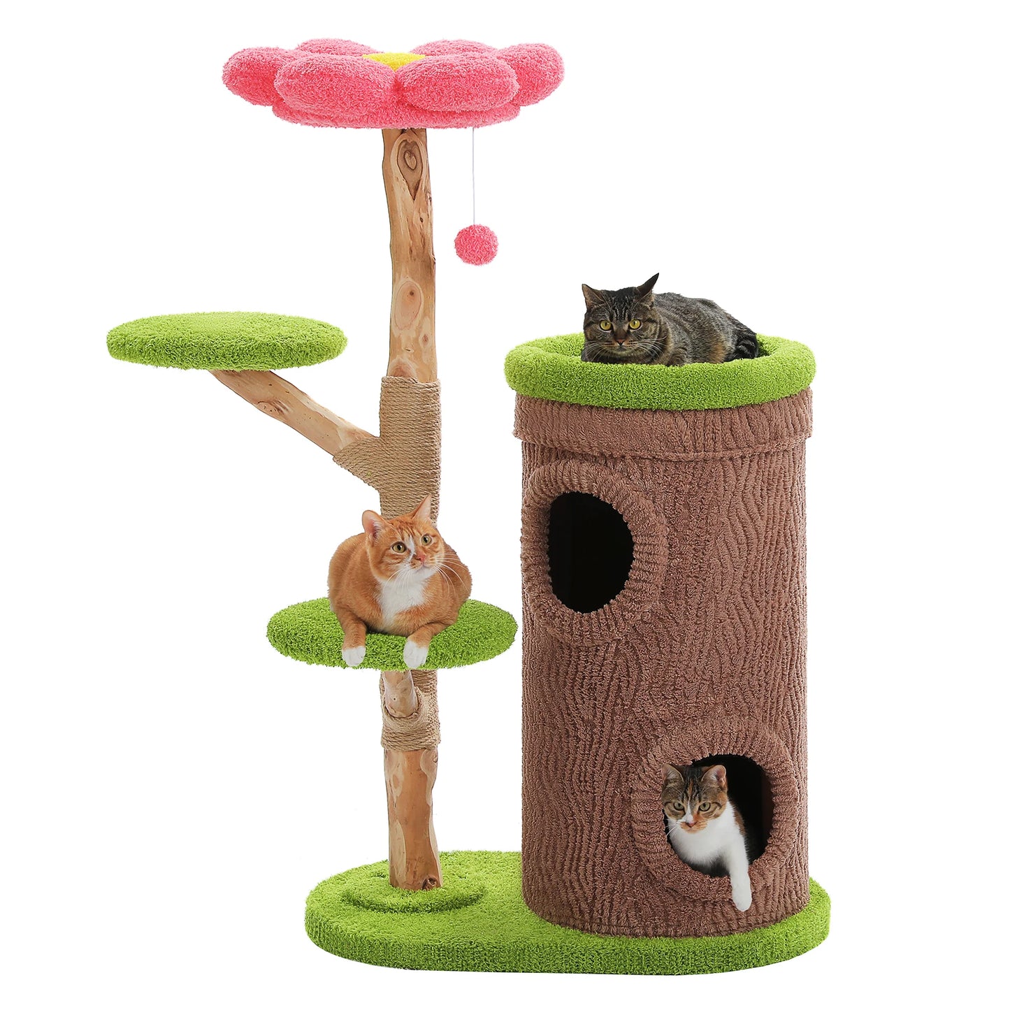 Cat Tree Tower With Four Condos And Scratching Posts