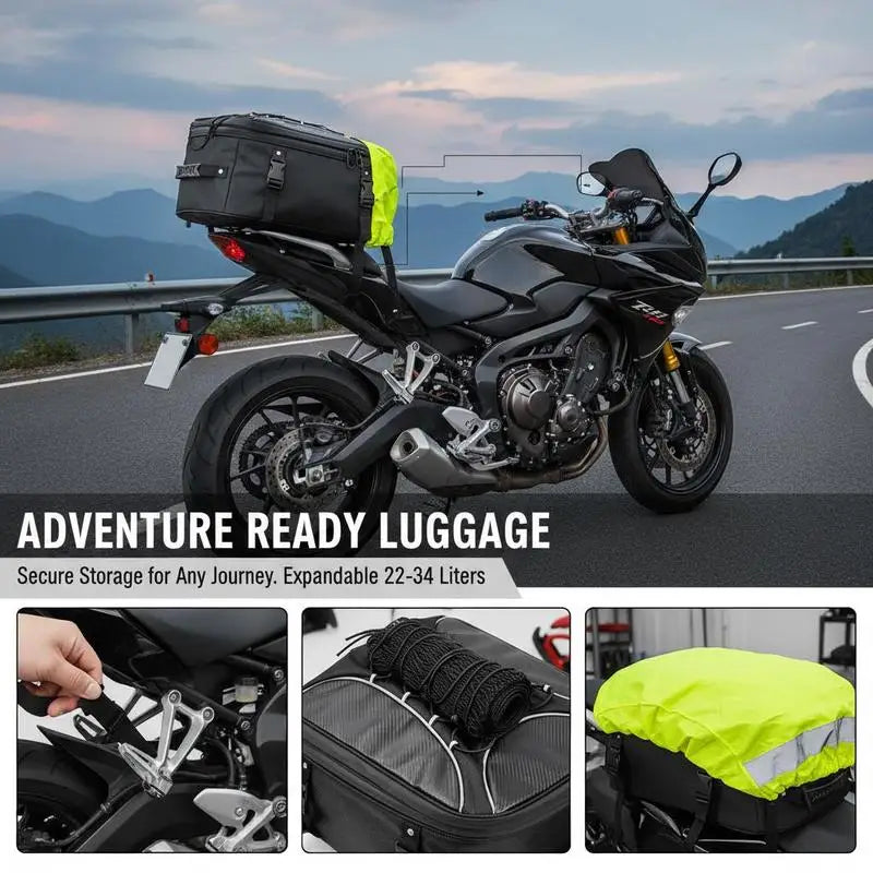 Motorcycle Rear Luggage Case Expandable