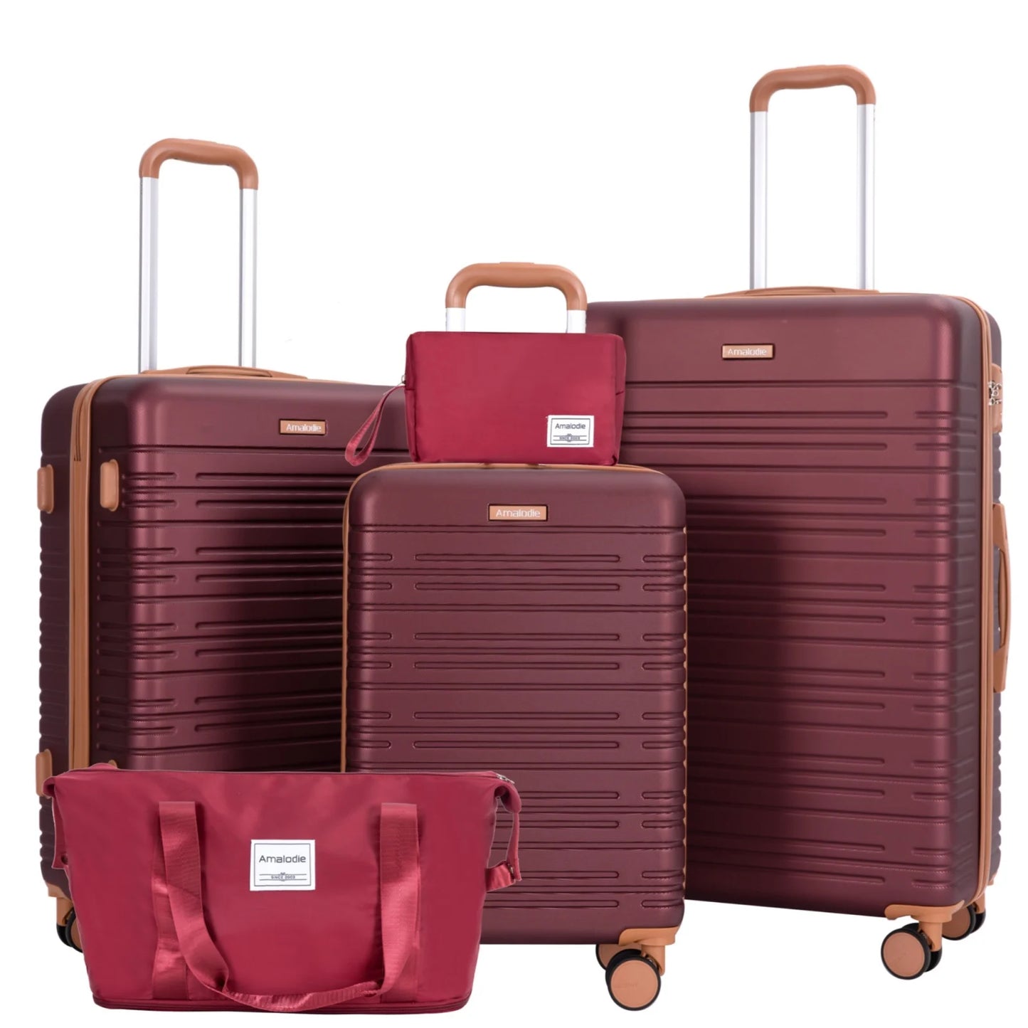 Amalodie Luggage Set 3 Piece ABS Spinner Wheels TSA Lock