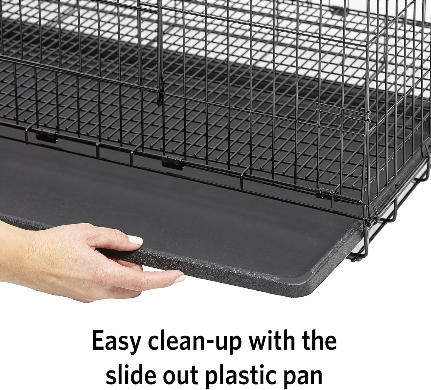 Medium Rabbit Cage with Mesh Floor, Removable Tray, Top & Front Doors, Rust Resistant, Easy Assembly