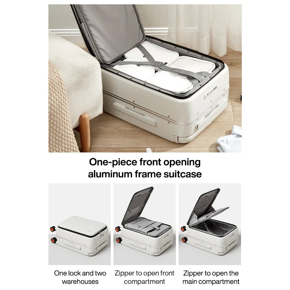 Mixi Wide-Handle Carry-On Luggage Hardside Cabin PC Aluminum