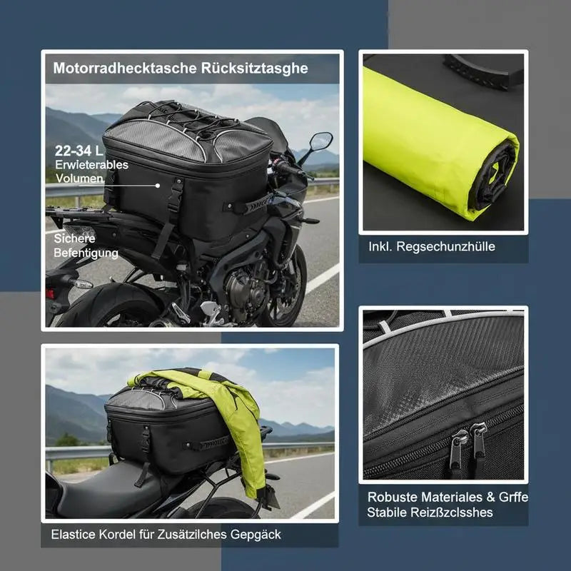 Motorcycle Rear Luggage Case Expandable