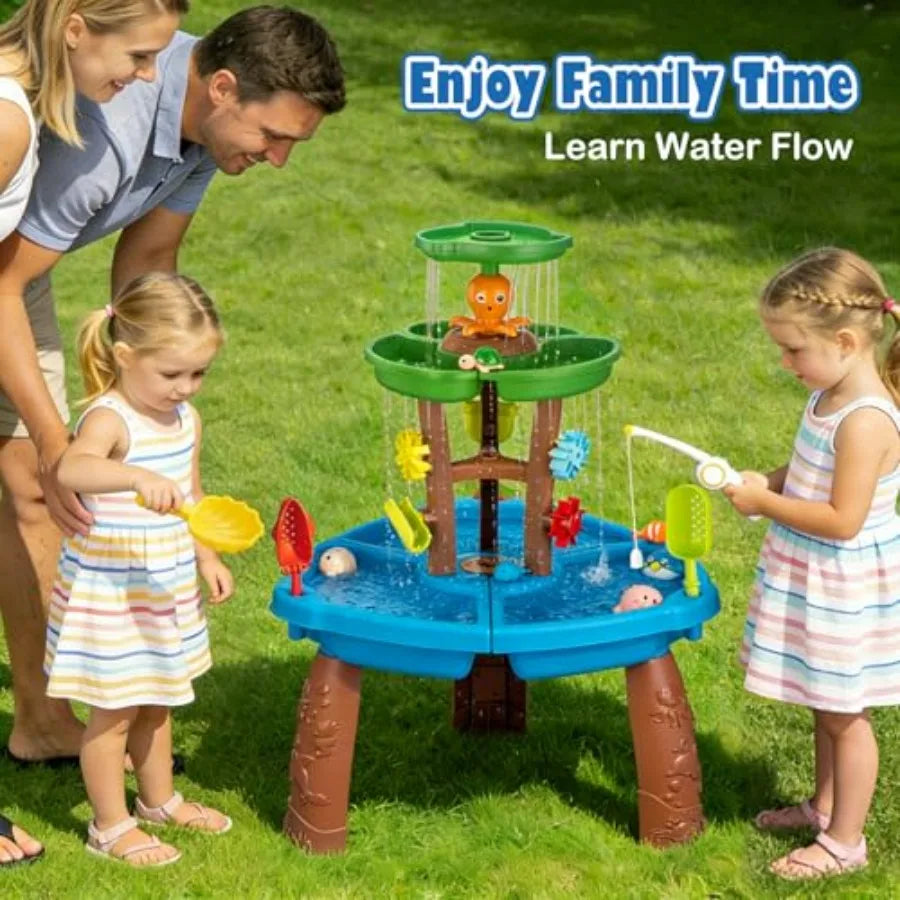 Three Tier Water Table With Fishing Game For Children