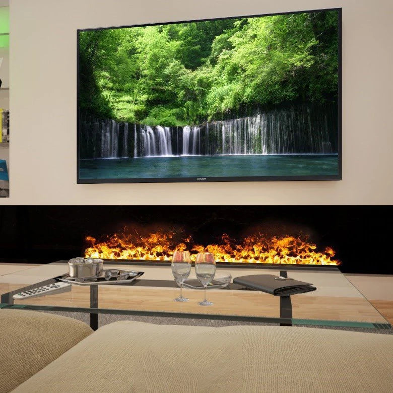 AFLYEVER Smart Water Vapor Fireplace 3D Flame Tuya App