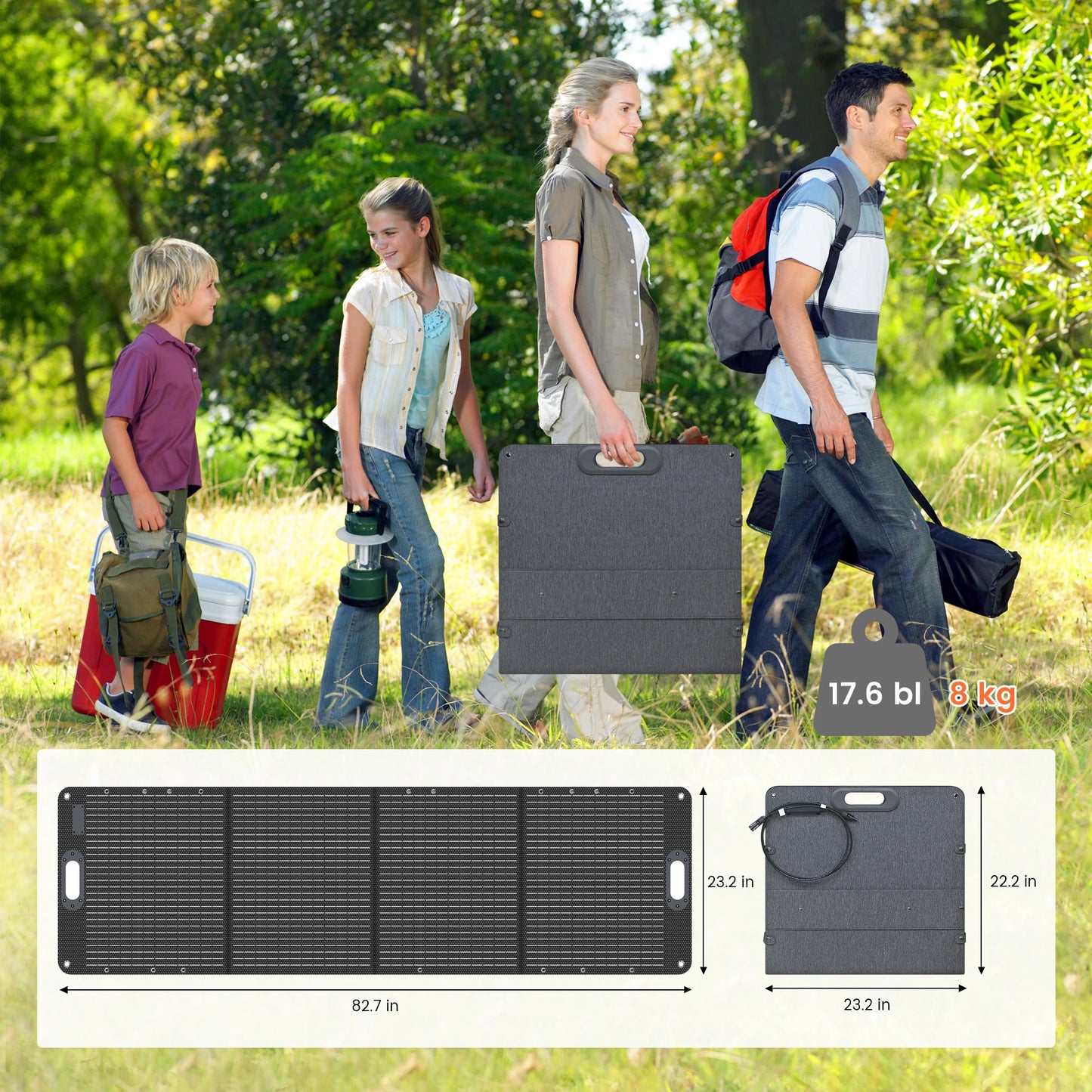 CTOLITY 200W Portable ETFE Solar Panel Foldable Camping Charger