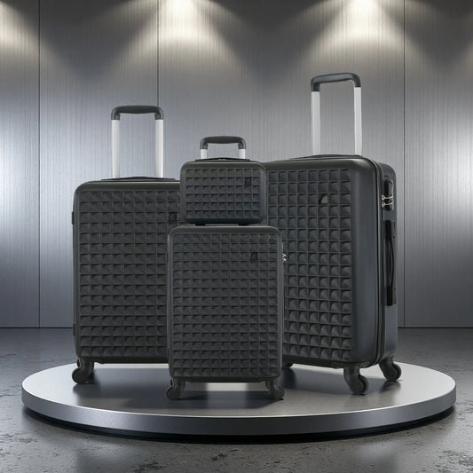 NONECN 4-Piece ABS Hardside Spinner Luggage Set with Cosmetic Case
