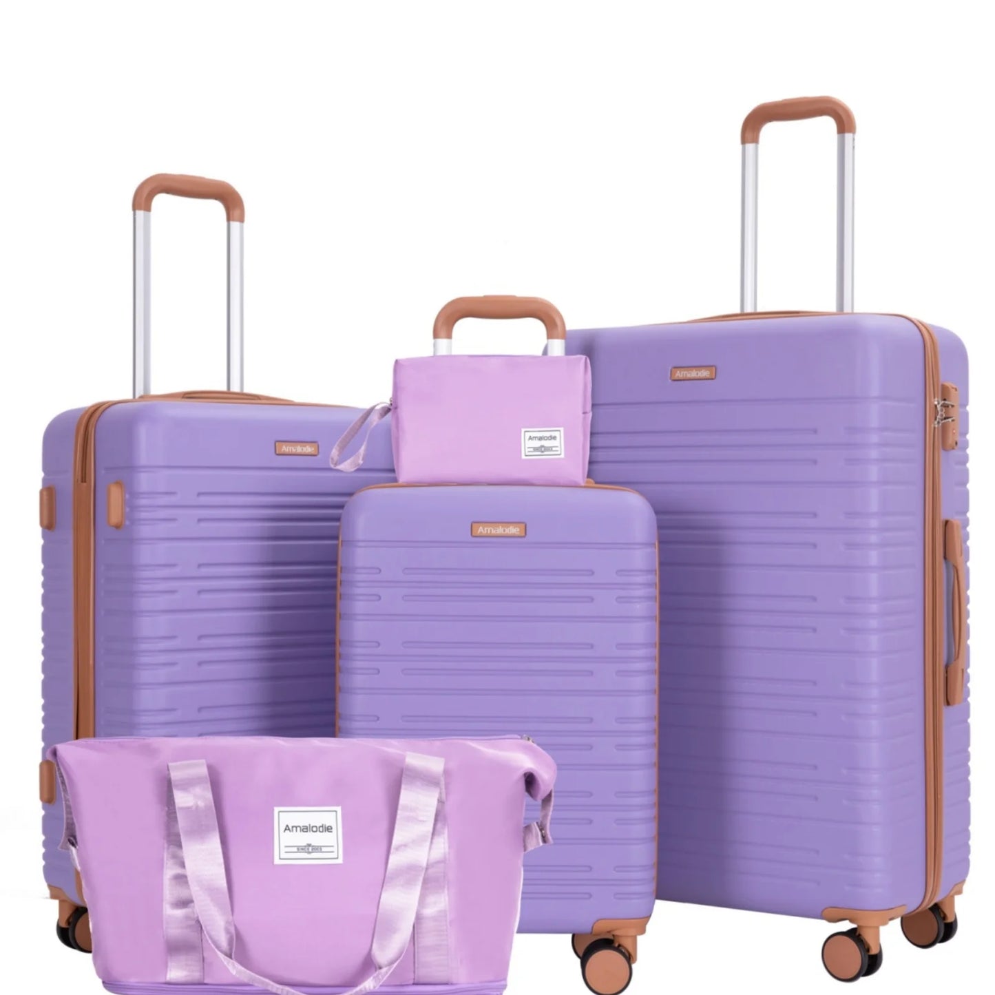 Amalodie Luggage Set 3 Piece ABS Spinner Wheels TSA Lock