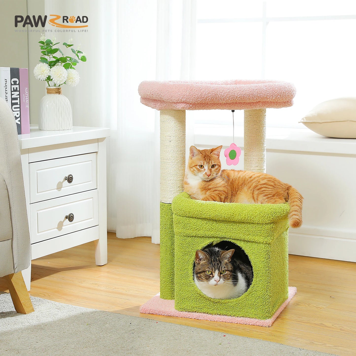 PEQULTICN Cat Tree Tower With Cozy Condo And Top Perch