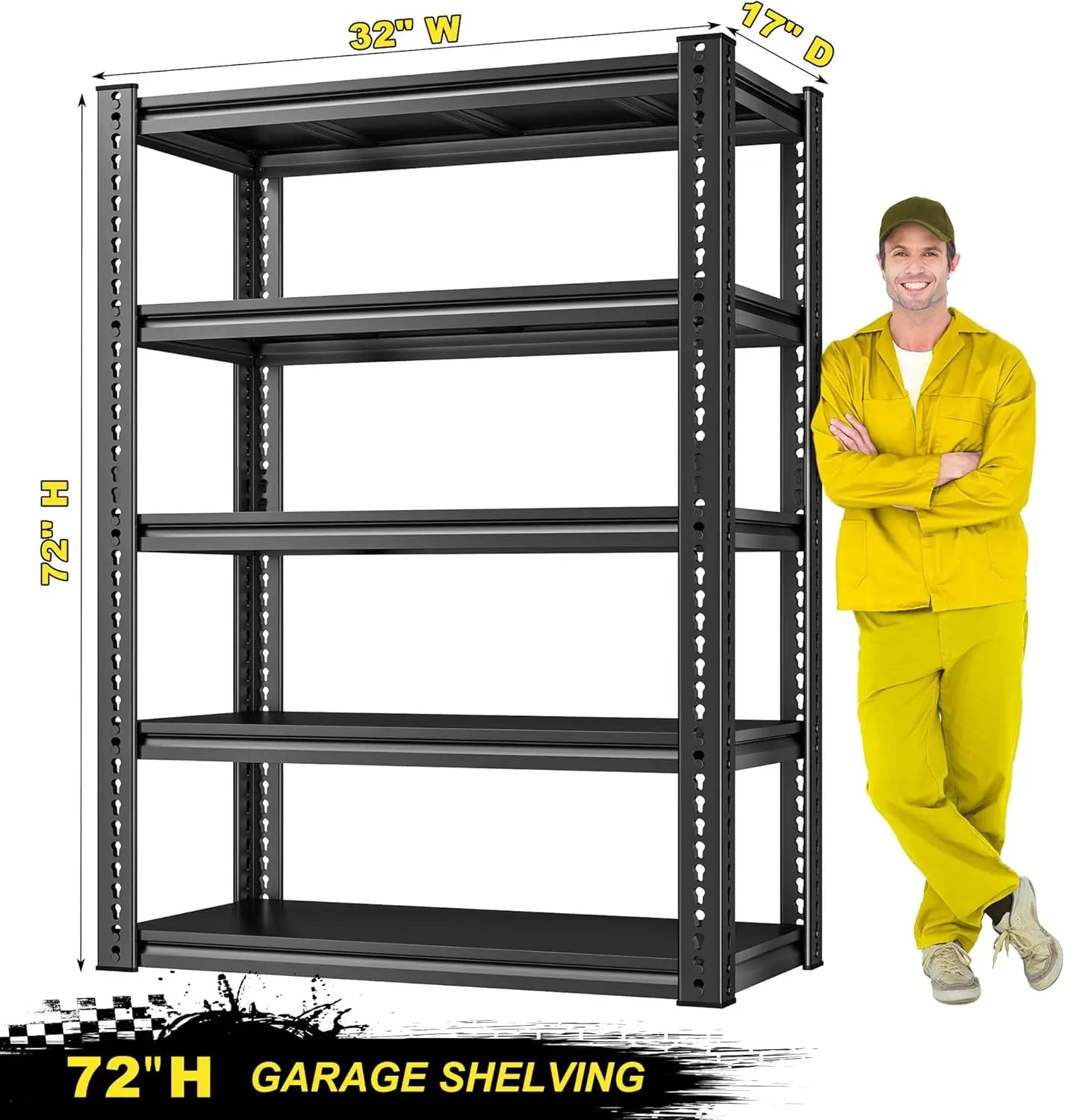 2000 LBS Adjustable 5 Tier Metal Storage Shelving Unit Garage