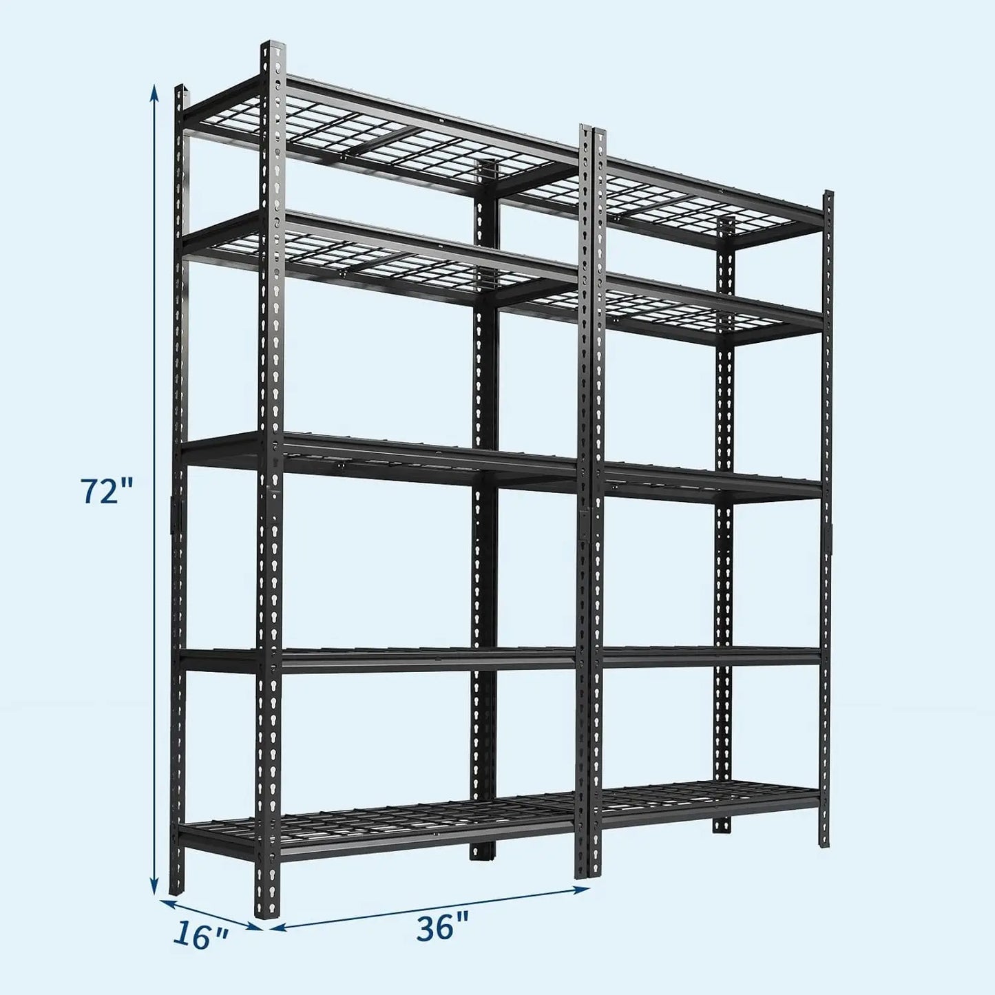 TWISTER.CK Heavy Duty Garage Shelving 2200 Lbs 5 Tier Adjustable Racks