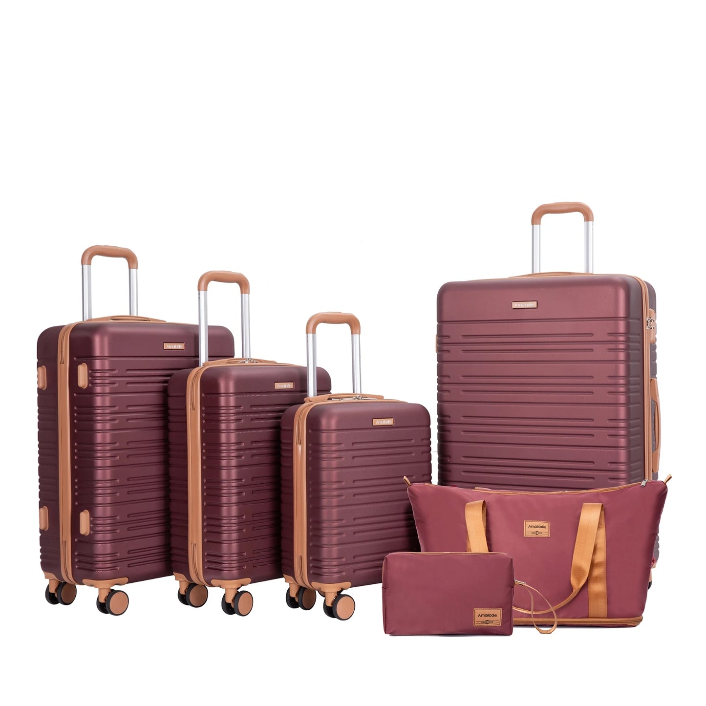 TRIPCOMPCN 4-Piece Spinner Luggage Set With TSA Lock Hardcase