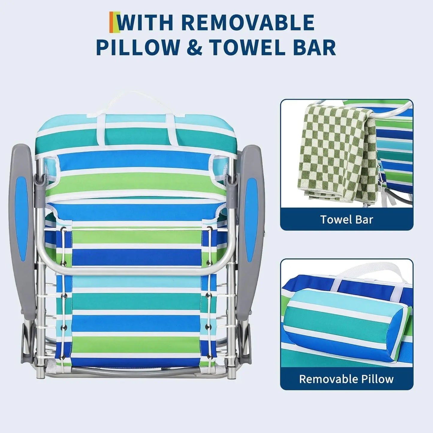 TWISTER.CK Portable Backpack Beach Chair Folding Reclining Seat