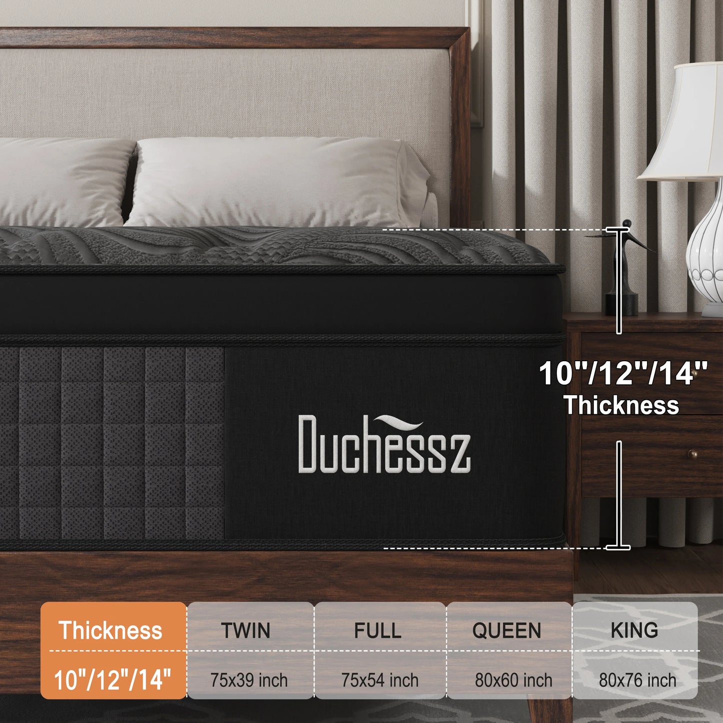Sweetlove Gel Memory Foam Pocket Spring Mattress In A Box Medium Firm