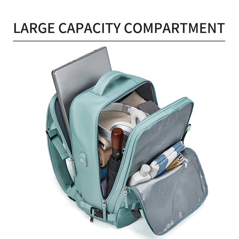 NONECN Women Travel Backpack USB Charging Laptop School Bag