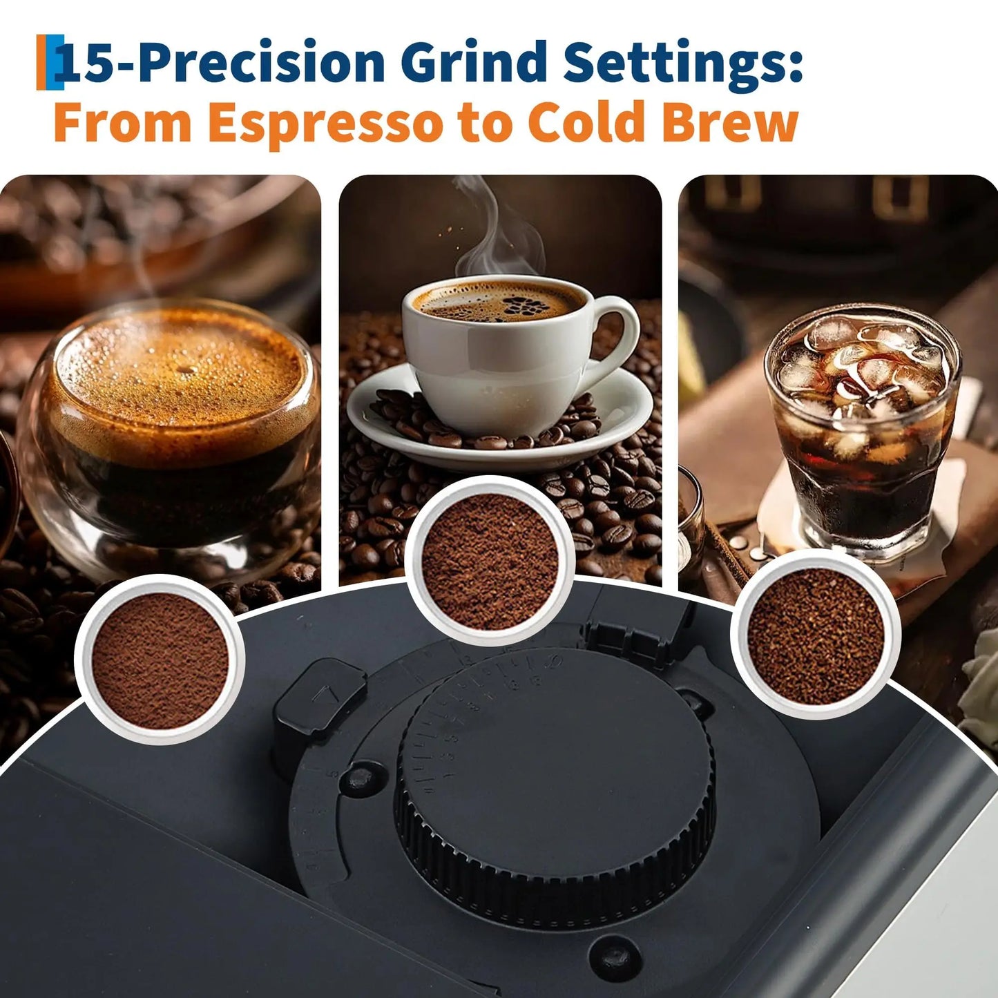 3rd-Gen Automatic Espresso Machine With Milk Frother Removable Brewer/Grinder 3-Level Flavor/Volume Detachable Milk Tank