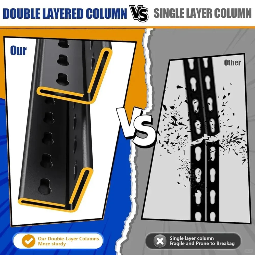 72''H × 40''W Garage Shelving, Metal Shelving Unit and Storage, 2500lb Standing Shelves,Heavy Duty Shelving with, Customized