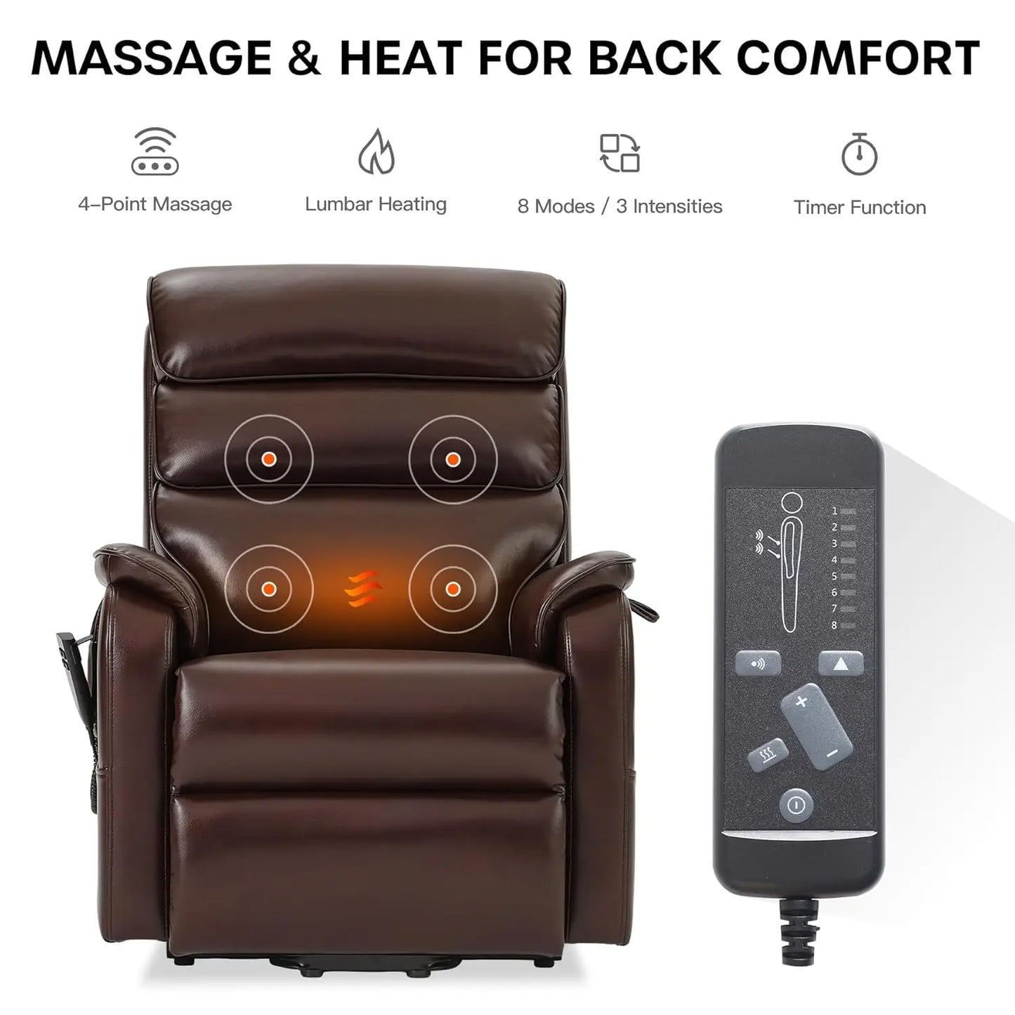 350 LBS Power Lift Recliner Chair for Elderly, Medium Size Dual Motor Lay Flat Infinite Positions Recliner with, Customized