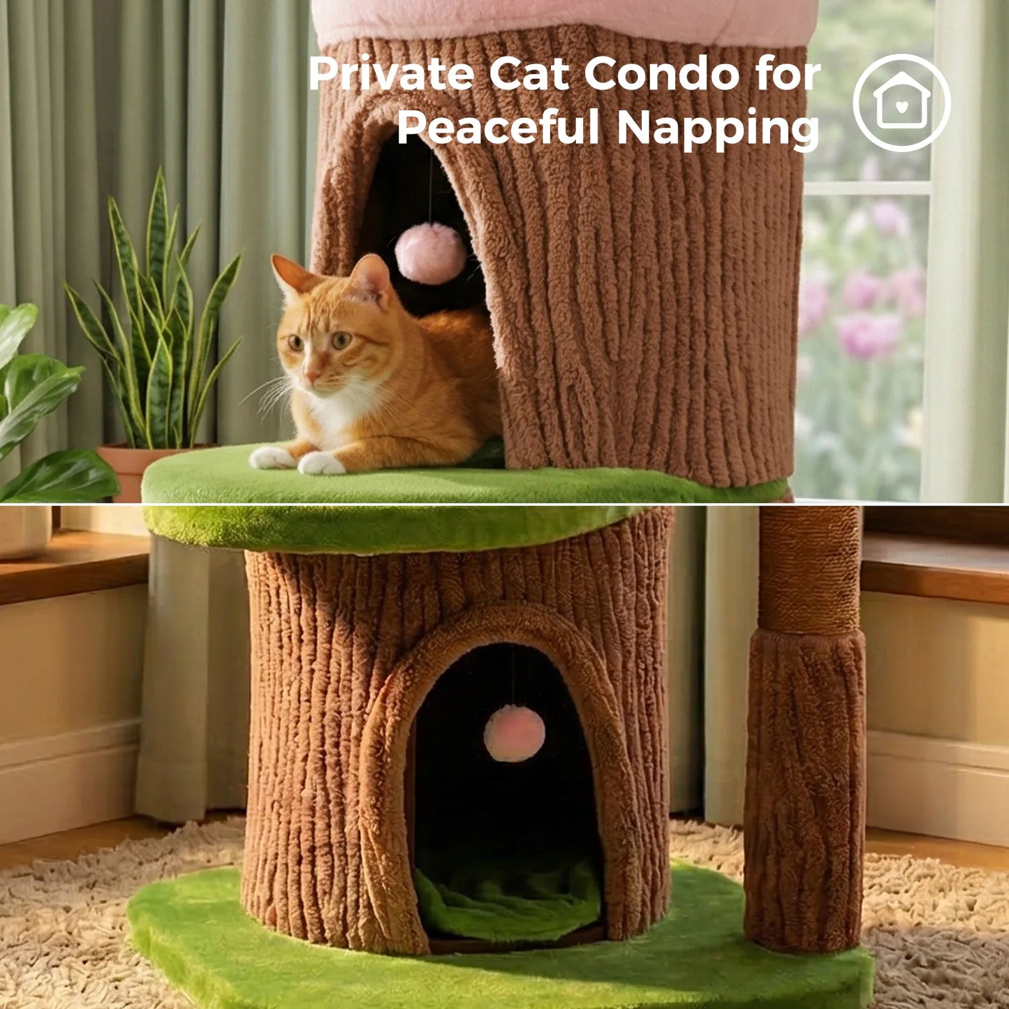 Cat Tree Tower With Four Condos And Scratching Posts