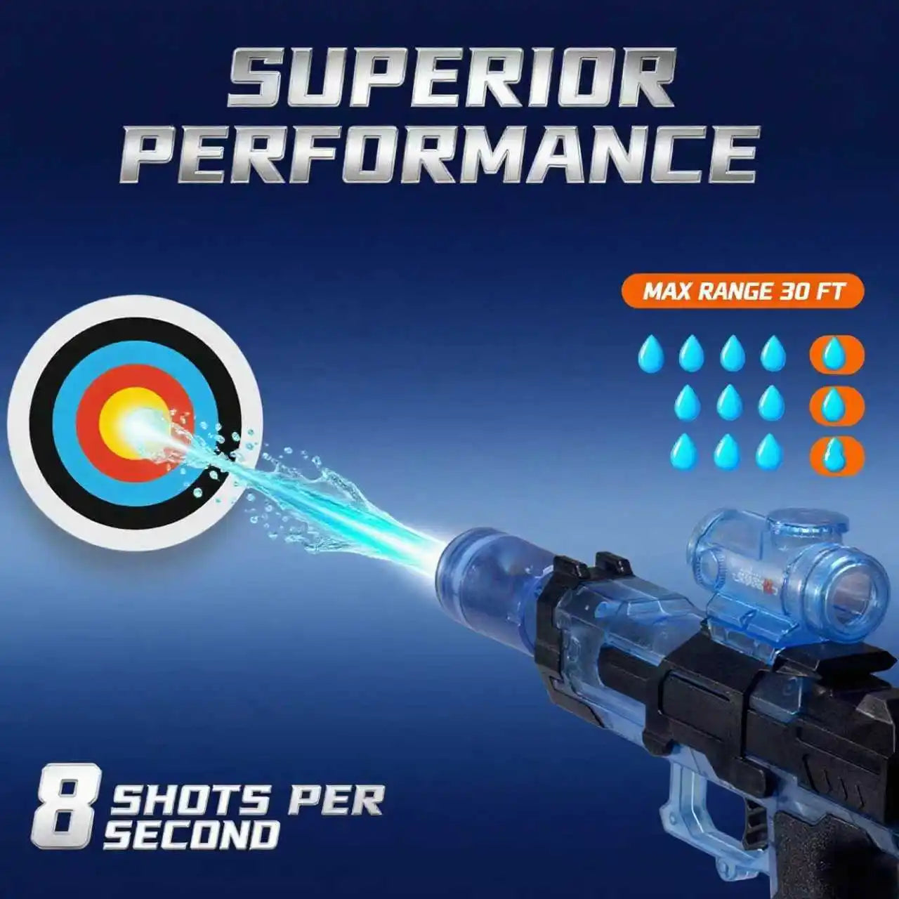 Electric Water Gun Toys With LED Light Pistol For Kids