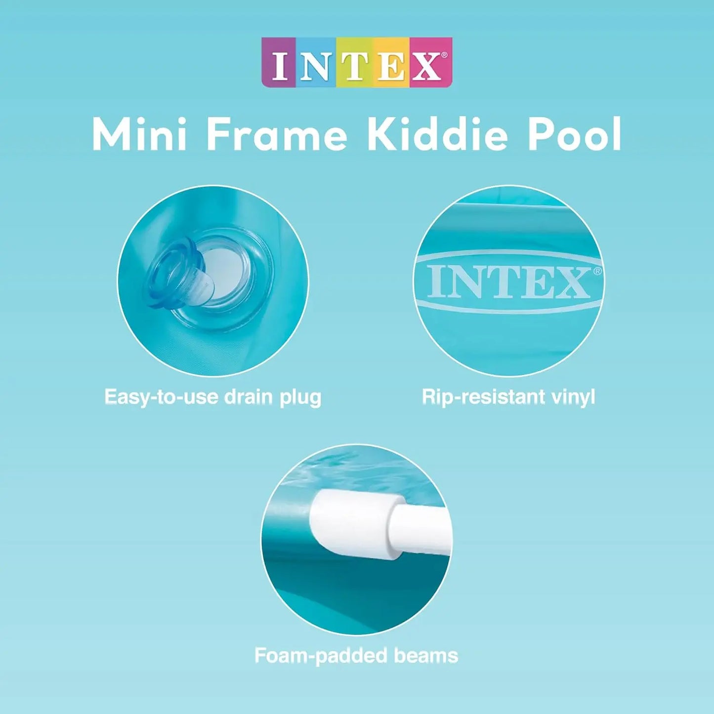 Durable Mini Outdoor Kiddie Pool With Easy Drain Plug