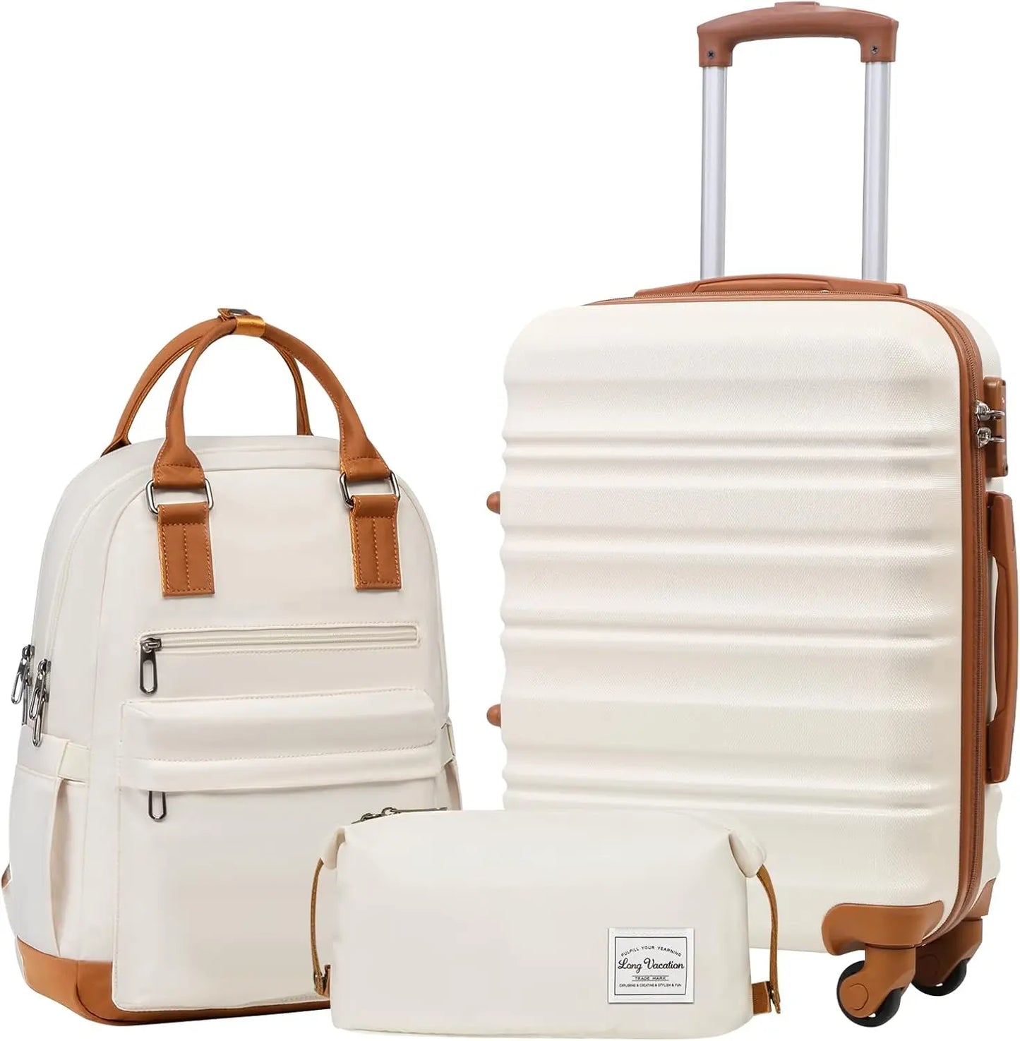 Carry On Luggage Set ABS PC Hardshell Zipper TSA Lock