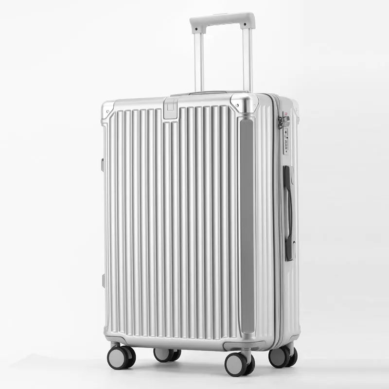 Zippered ABS PC Suitcase Luggage With Cup Holder And Wheels
