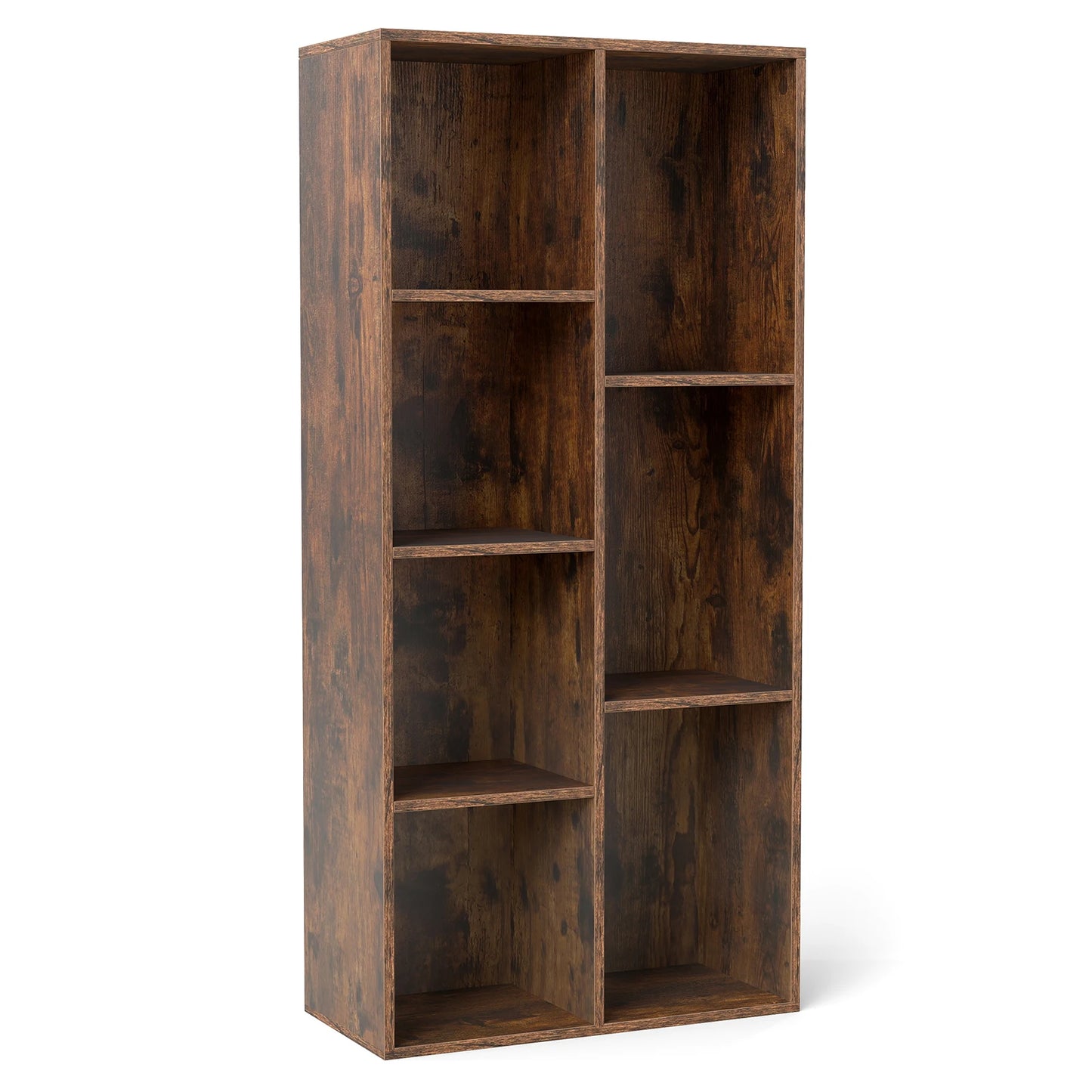 HOMASIS 7 Cube Bookcase Freestanding Wood Bookshelf