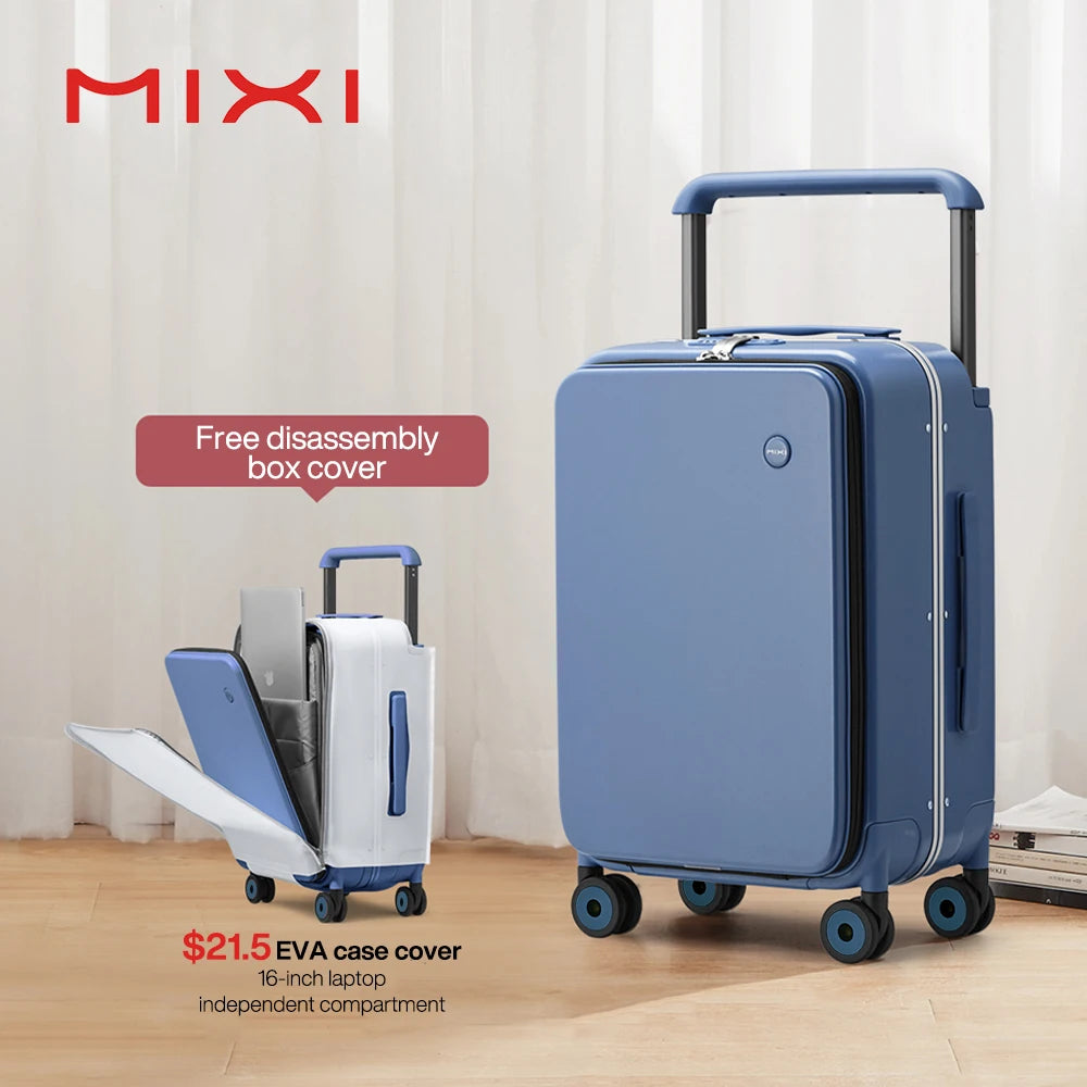 Mixi Wide-Handle Carry-On Luggage Hardside Cabin PC Aluminum