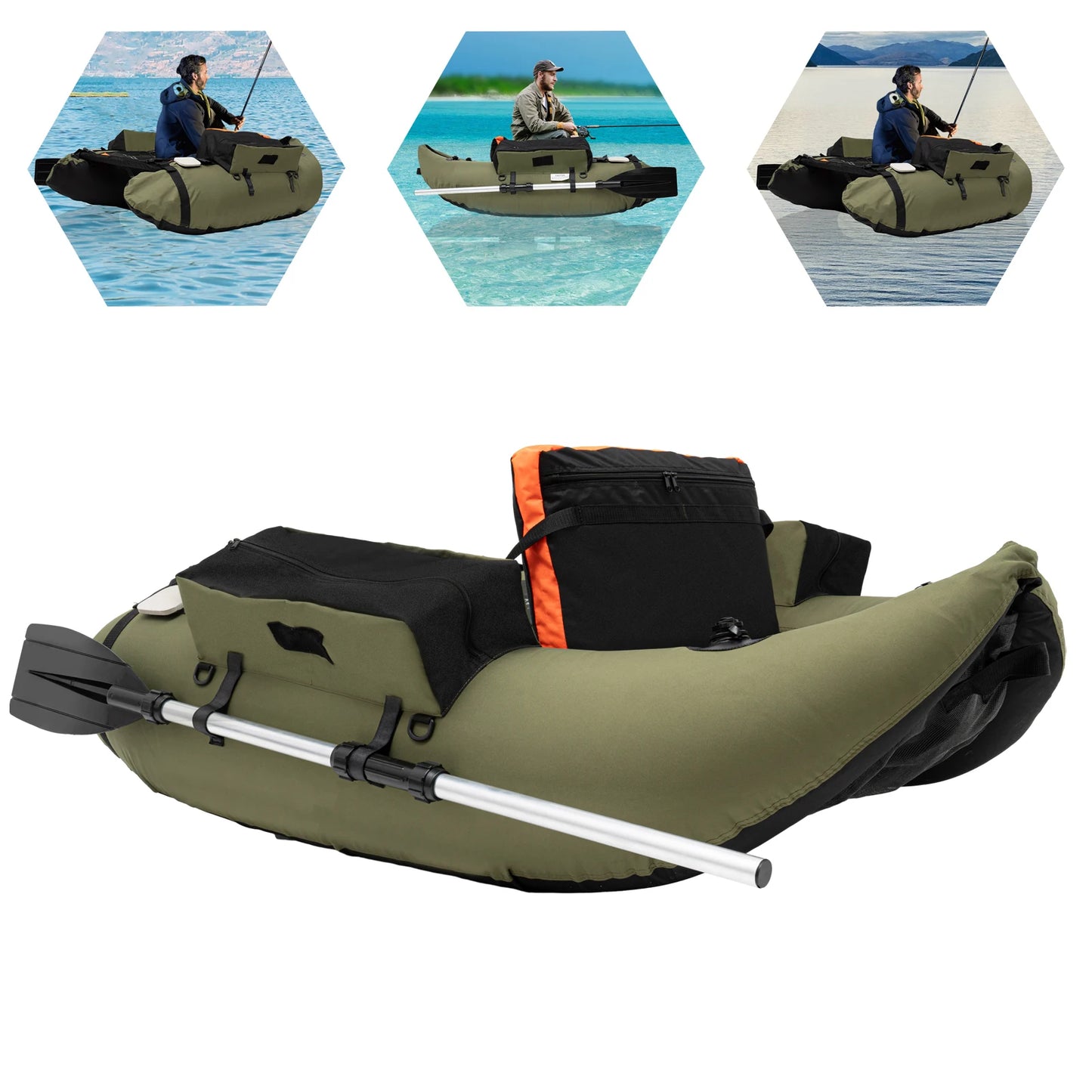 Inflatable One Person Fishing Boat With Pump And Oars